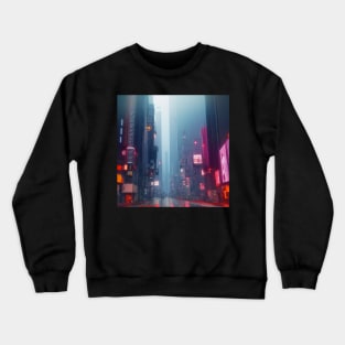 Cyberpunk City View Poster Crewneck Sweatshirt